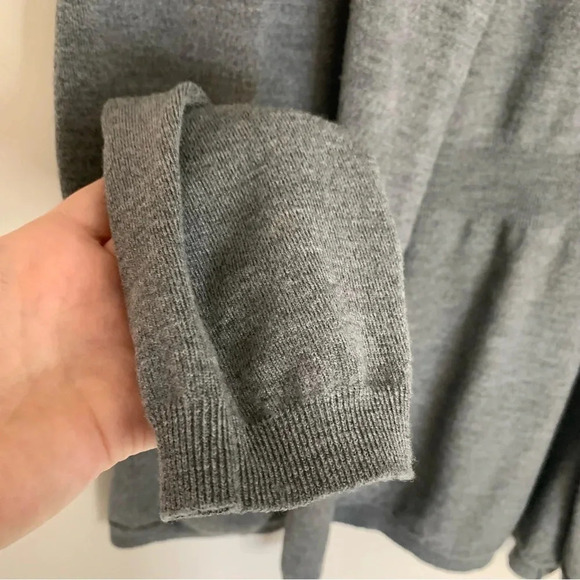 Theory Grey Merino Wool Open  Front Cardigan L - Picture 7 of 11
